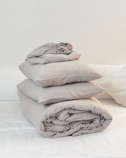 Linen Bedding Bundle Gray