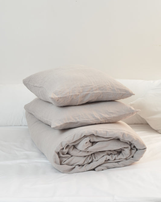 Linen Duvet Cover Set Grey