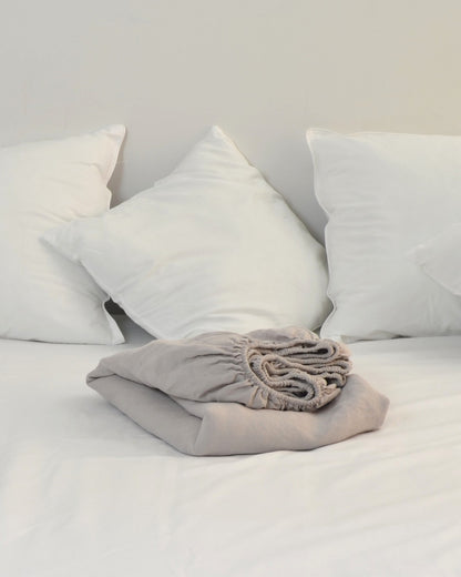 Linen Fitted Sheet Grey