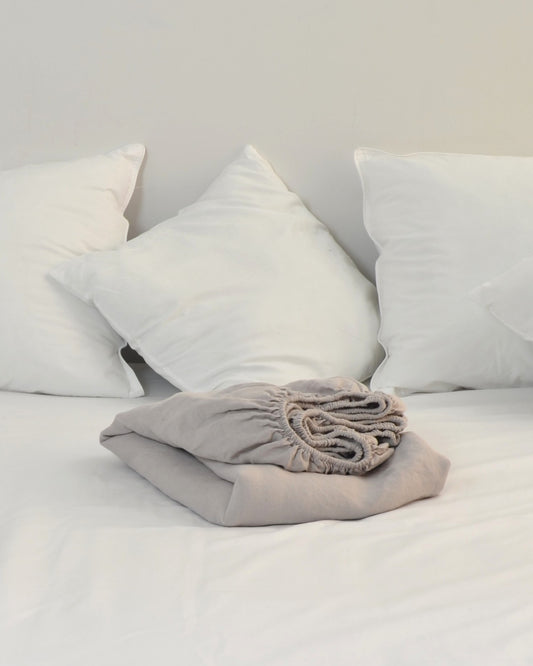 Linen Fitted Sheet Grey